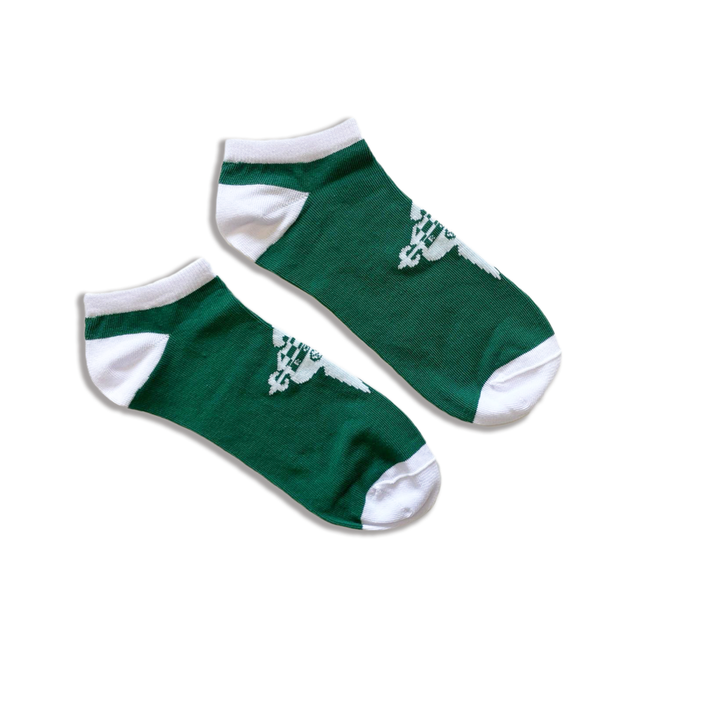 CALCETINES CORTOS VERDES/BLANCOS