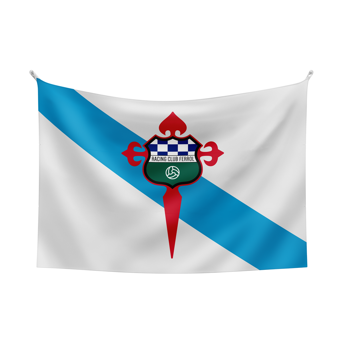 FERROL BANDERA DE GALICIA CON ESCUDO RACING